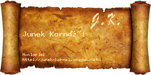 Junek Kornél névjegykártya